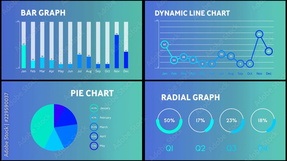 Minimal Gradient Chart Infographic Stock Template | Adobe Stock