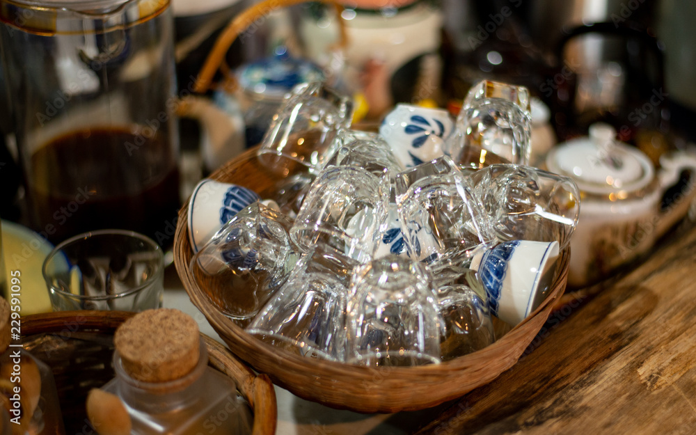 glasses on the table