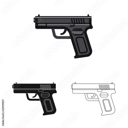 Vector illustration of weapon and gun icon. Collection of weapon and army stock symbol for web.