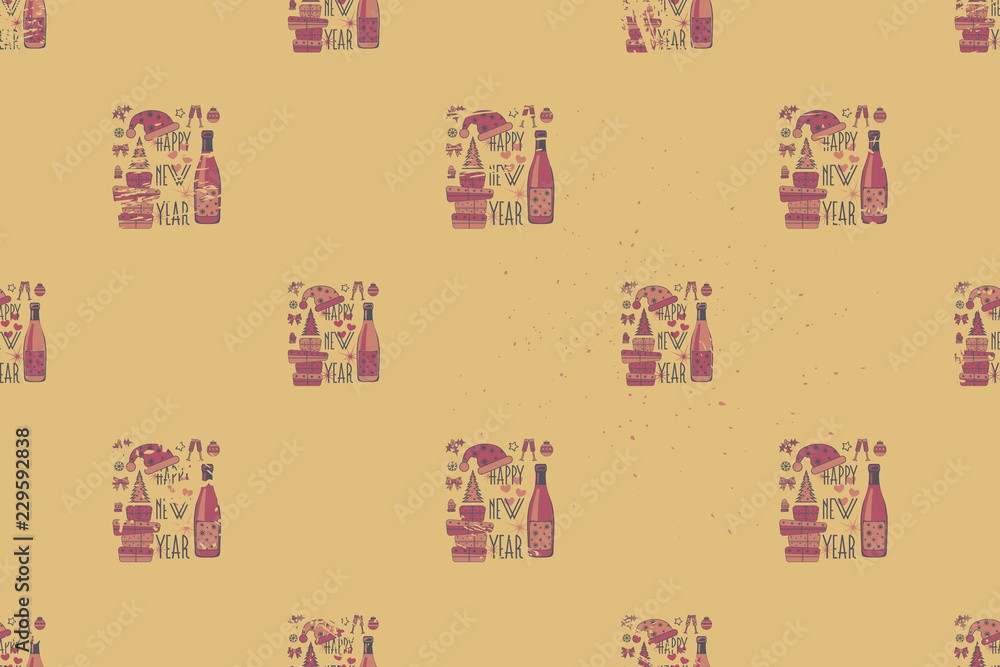 minimalistic pattern of elements for the new year. Christmas decorations. minimalistic pattern of elements for the new year. Christmas decorations.