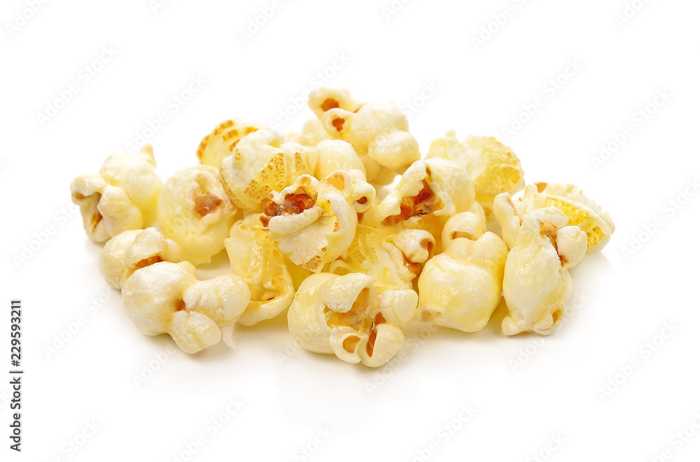 Caramel Popcorn  isolated on  white background