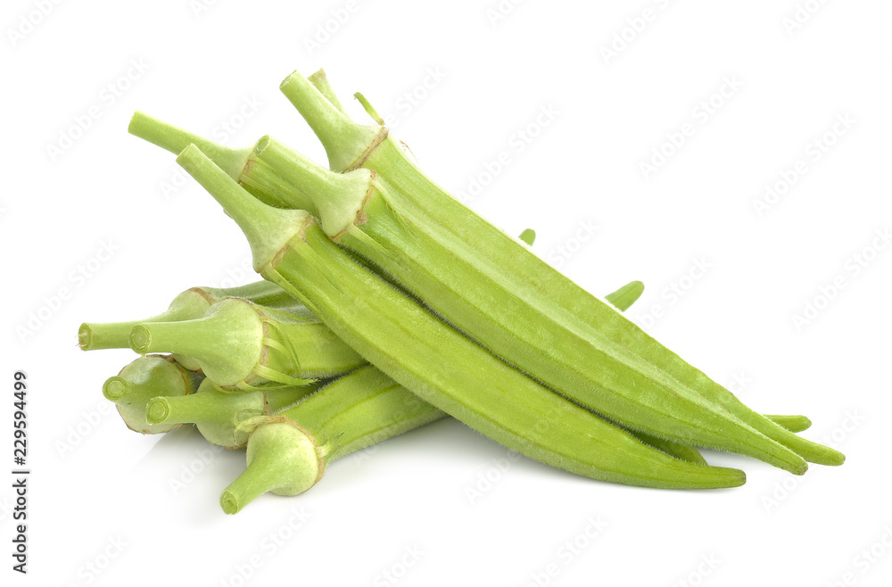 Okra isolated on white background Okra isolated on white background