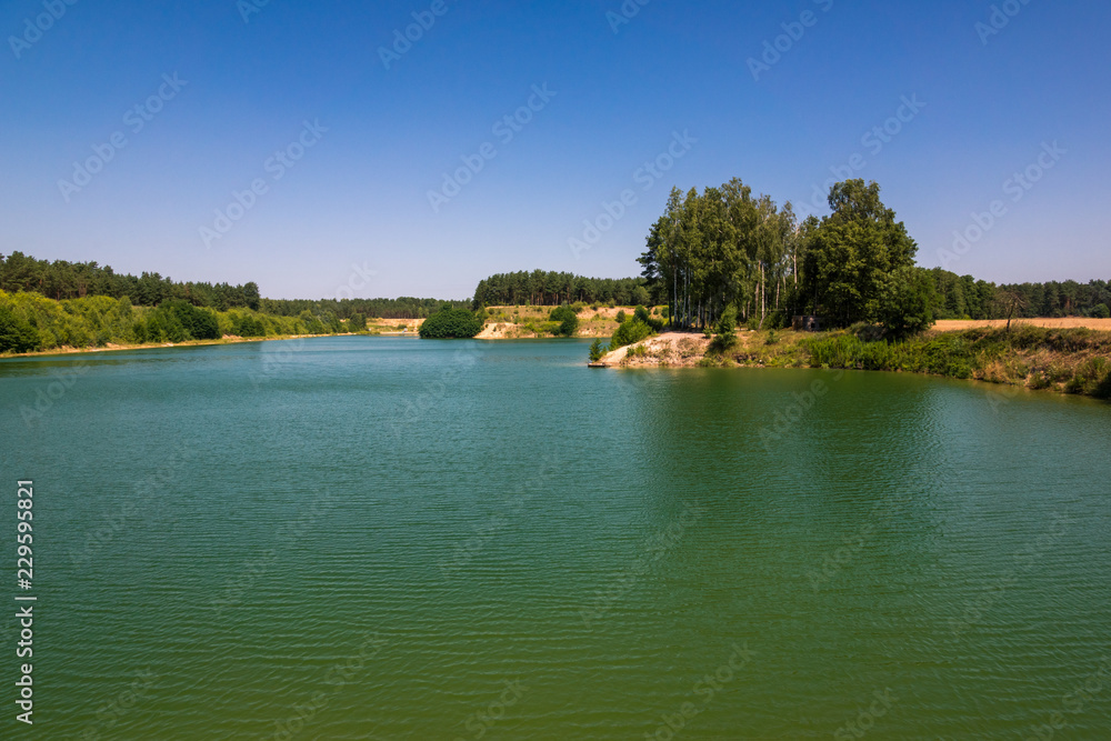 Lake (former gravel pit) in Slopsk near Wyszkow, Masovia, Poland