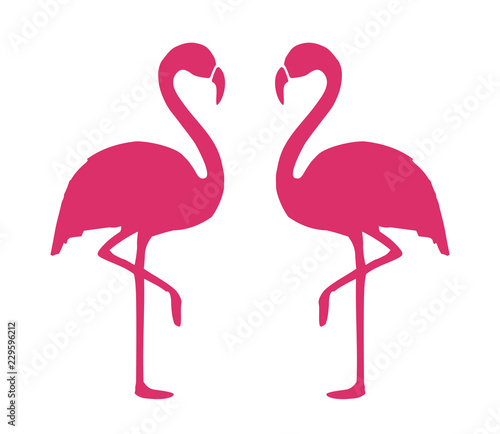 Flamingo Shape. Isolated. Vector.