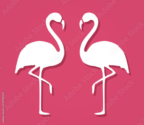Flamingo Shape. Isolated. Vector.