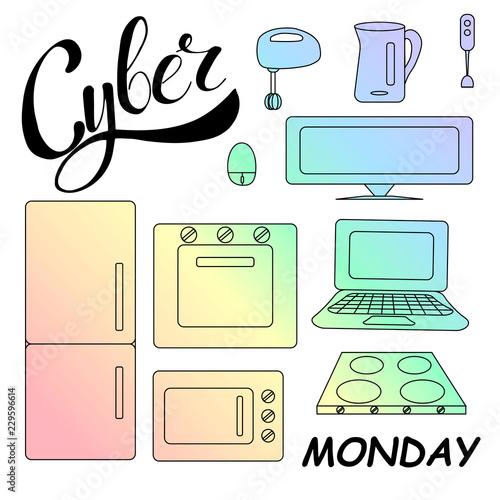 kyber monday card lettering for poster template