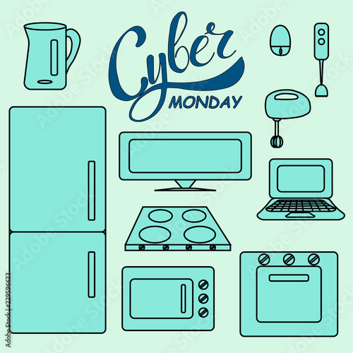 kyber monday card lettering for poster template