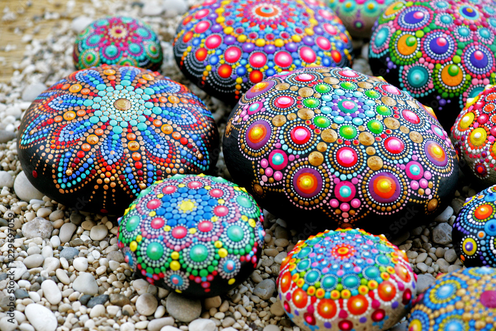 Beautiful mandala rocks