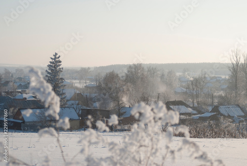Winter countryside landscape in Ukraine