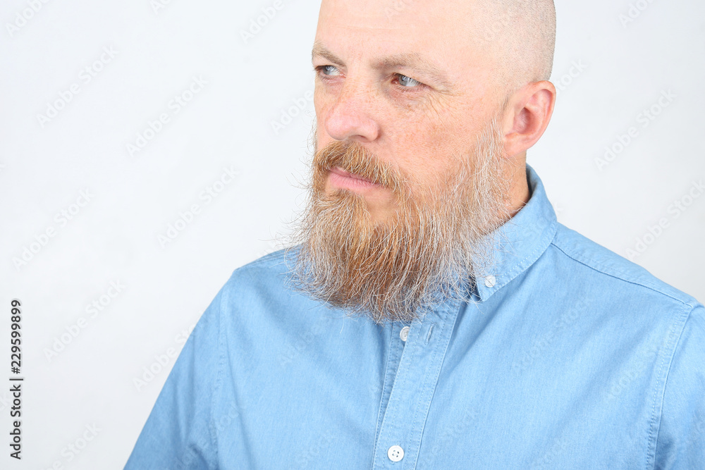 Fototapeta premium portrait of a bearded man on a light background