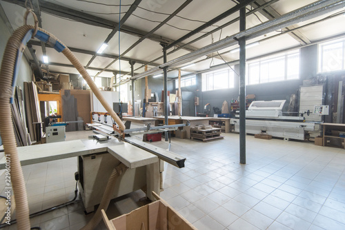 Production department at a furniture factory without people
