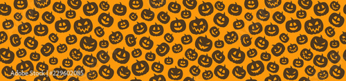 Halloween seamless pattern with pumpkins. Vector.