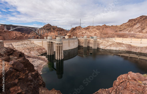 Water intake to Hoover dam on cloudy day