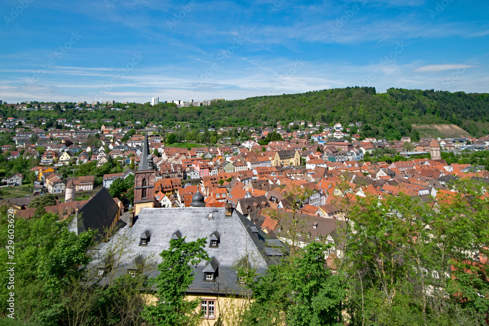 Blick über Wertheim, Baden-württemberg, Deutschland 