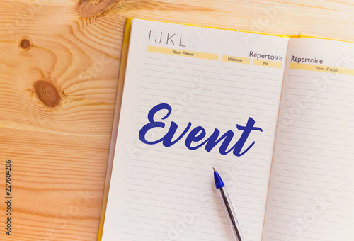 event concept on notebook