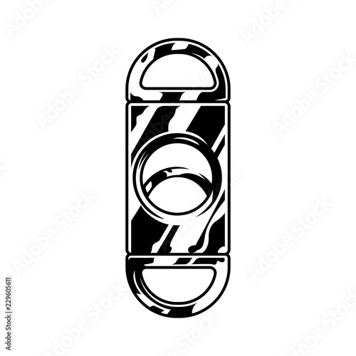 Monochrome metal cigar guillotine