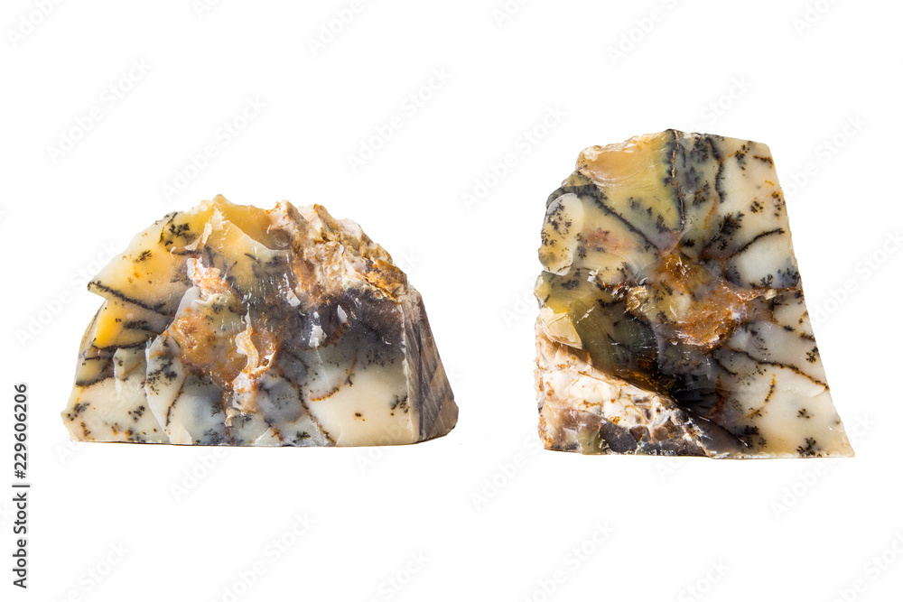 Semi-precious stones and minerals on a white background Semi-precious stones and minerals on a white background
