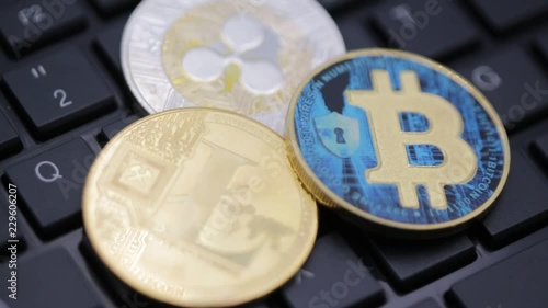 in the keyboard of a computer the coin of bitcoin
