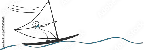 Strichmännchen surft