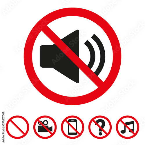 No sound sign on white background.