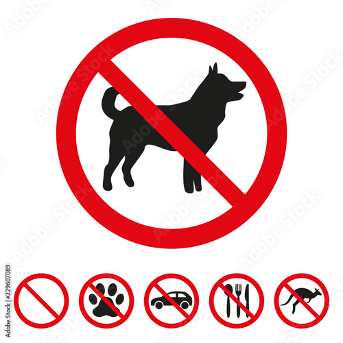 No dog sign on white background.