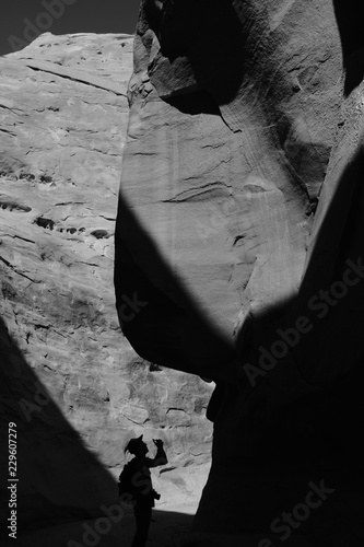 Sillhoutte in canyon