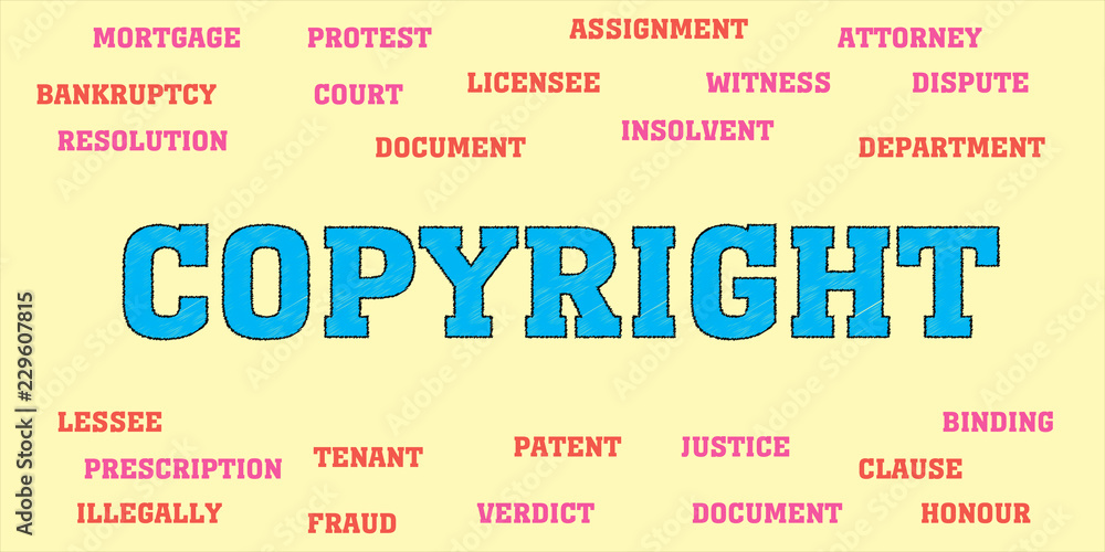 Obraz premium copyright Words and tags cloud