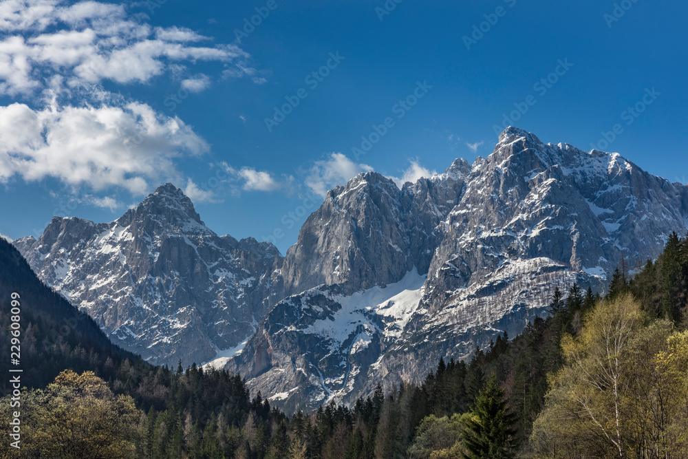 Mountains Stenar, Razor and Kriz in Julian Alps, Slovenia Mountains Stenar, Razor and Kriz in Julian Alps, Slovenia