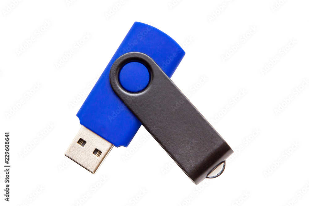 USB flash drive, memory card on white background USB flash drive, memory card on white background