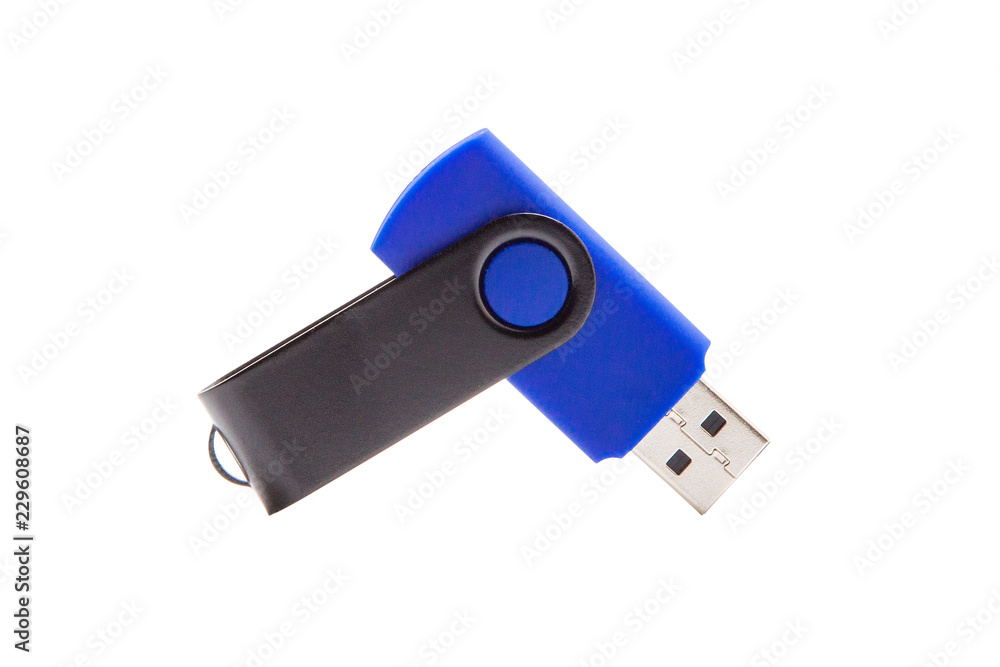USB flash drive, memory card on white background USB flash drive, memory card on white background