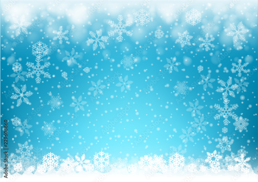 Christmas background , snow and snowflakes illustration Christmas background , snow and snowflakes illustration