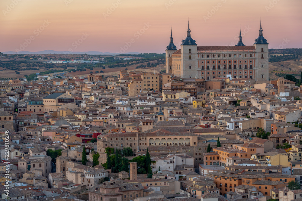 toledo, Spain cityscape with panoramic view of the toledo city