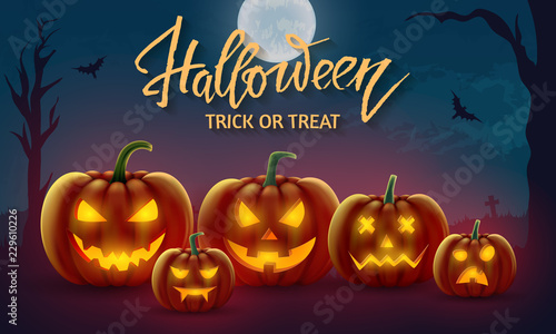 Halloween masquerade, cute children costumes. Funny characters. Invitation card for party and sale. Autumn holidays. Vector illustration EPS10.