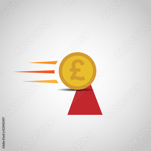 Pound Coin Crossing The Finish Line