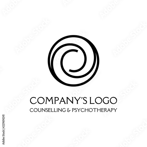 Logo - two spirals in circle - a symbol of interaction, new ideas, development, enlightenment and wisdom.
