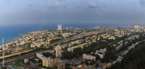 Panorama of Haifa at sunset
