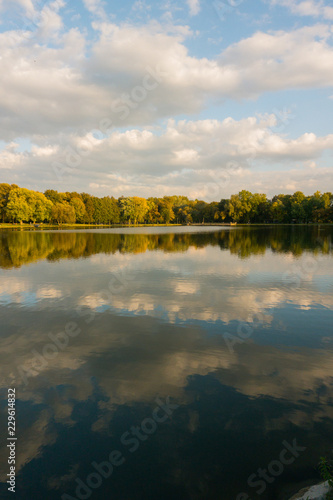 Wallpaper Mural Autumn view of lake with forest Torontodigital.ca