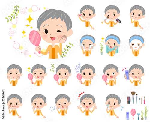short hair old women_beauty