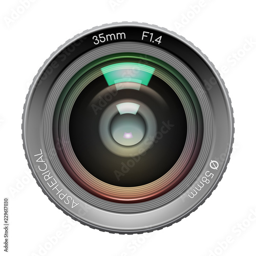 Highly detailed video or photo camera lens