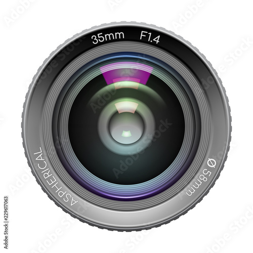 Highly detailed video or photo camera lens