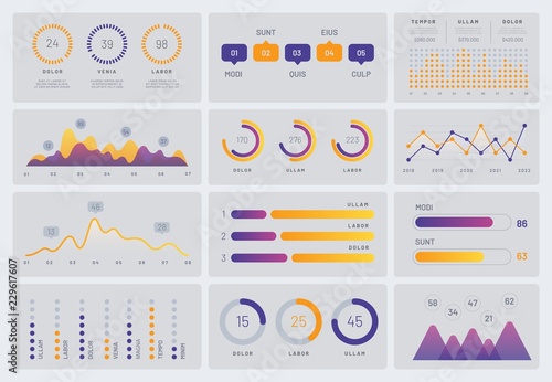 Infographics marketing icons, abstract elements of graph, diagram with steps. Business data visualization, can be used for workflow layout, diagram, annual report, web design