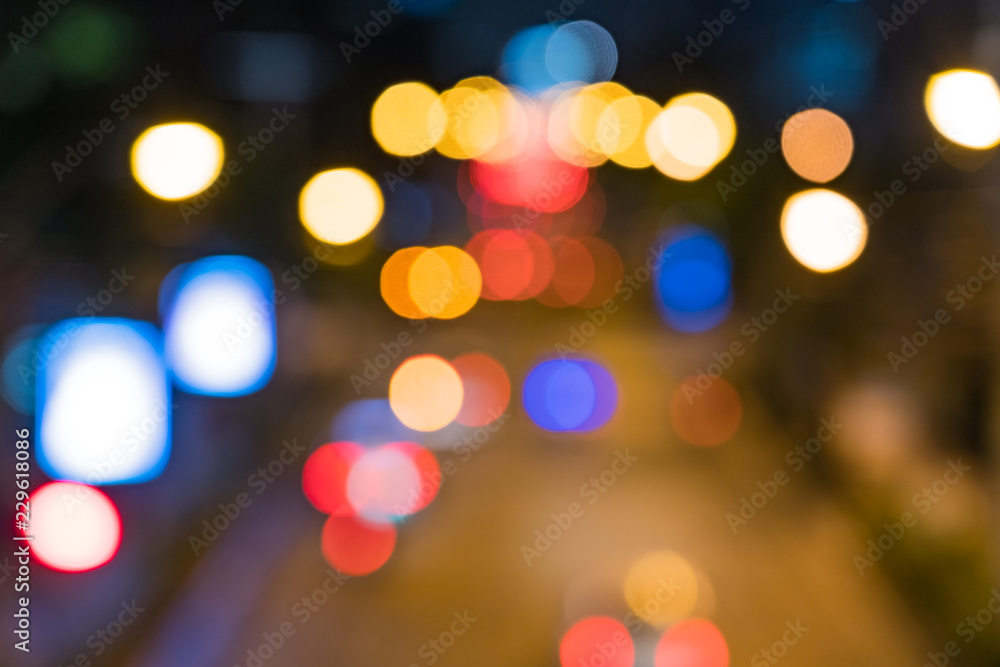 Abstrast Blurred background of taillight on the road at night