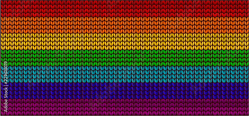 Knitted rainbow pattern with pride flag