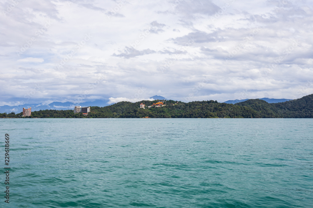 sun moon lake view from boat