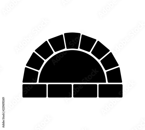 vector black and white oven