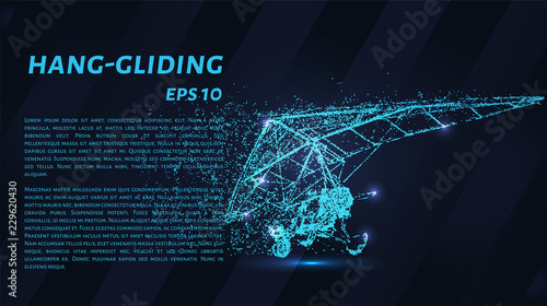 Hang-gliding is falling apart. Vector illustration.