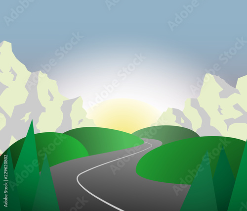 Mountain road landscape