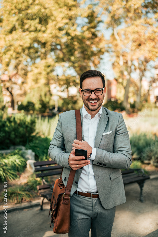 Portrait of a handsome businessman outdoors. Portrait of a handsome businessman outdoors.