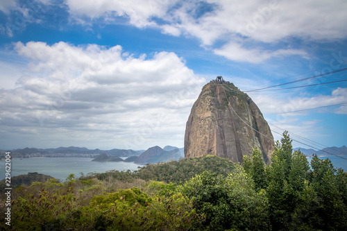 Sugar Loaf Mountain and aerial view of Guanabara Bay from Urca Hill - Rio de Janeiro, Brazil © diegograndi