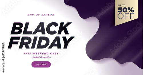 Black Friday sale banner. Social media vector illustration template for website and mobile website development, email and newsletter design, marketing material.